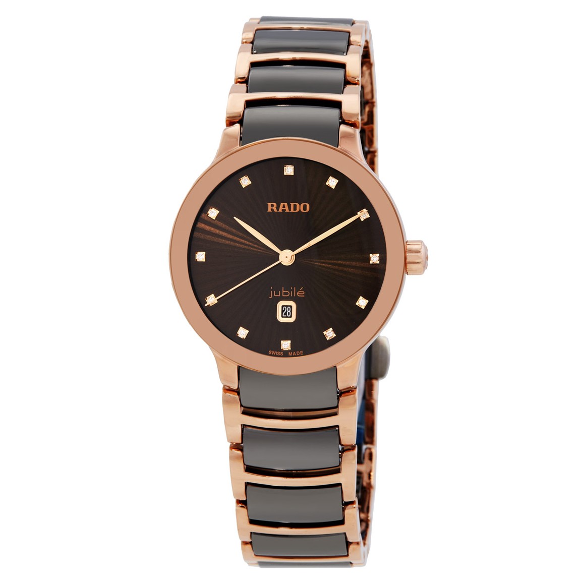 Rado Centrix Diamonds 腕時計 ブラウン文字盤 ダイヤモンド クオーツ レディース R30024732