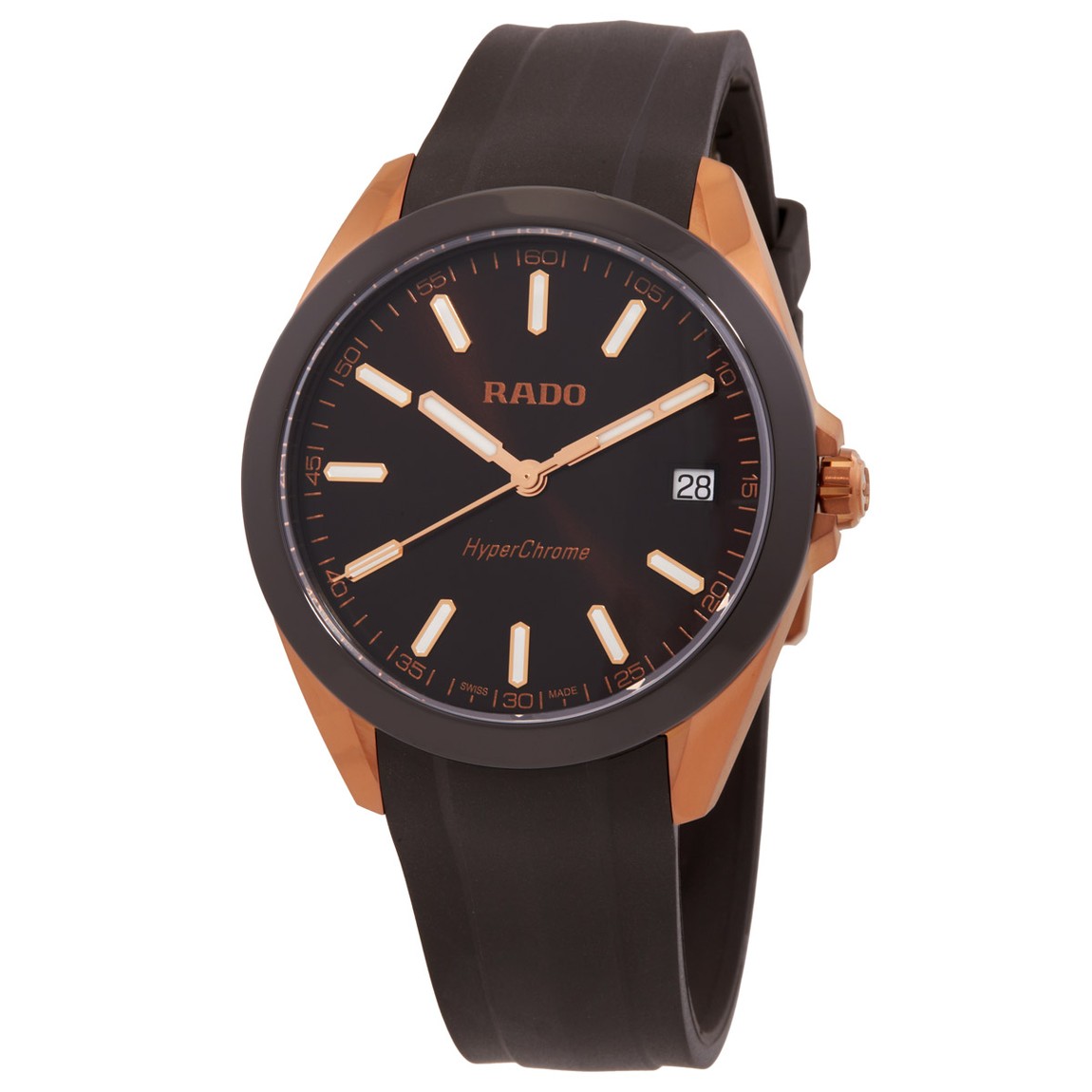 Rado HyperChrome 腕時計 ブラウン文字盤 クオーツ メンズ ローズゴールド ステンレススチール R32281309