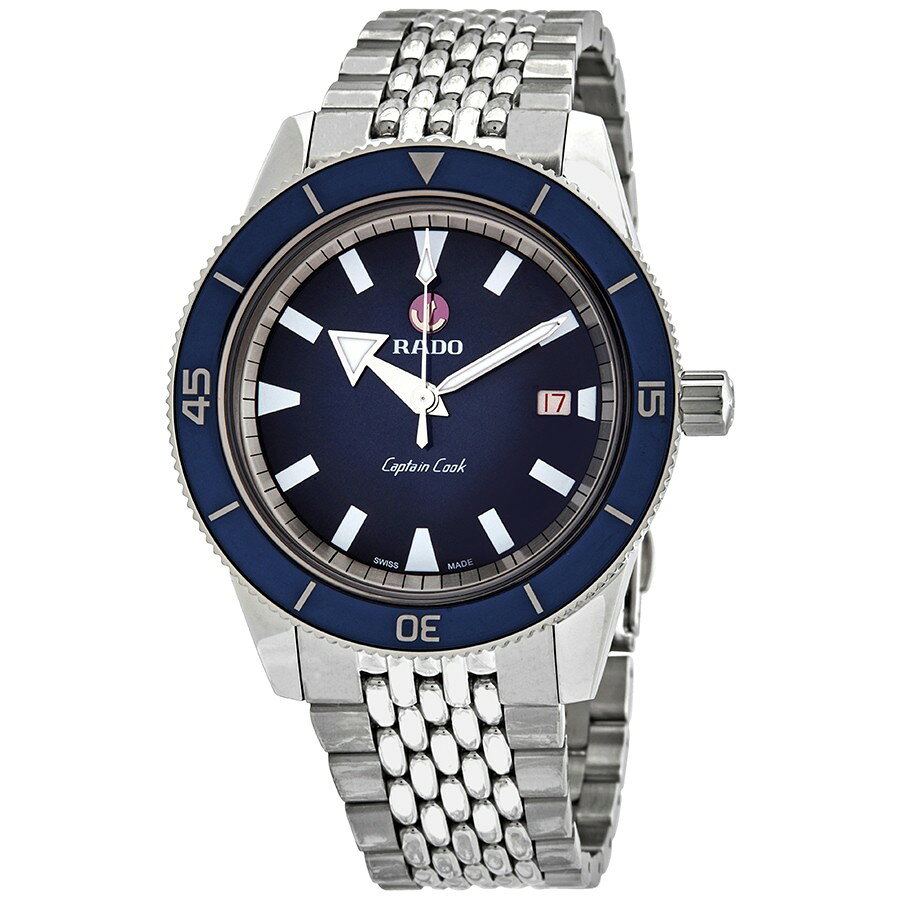 Rado Captain Cook 腕時計 メンズ ブルー文字盤 自動巻き ステンレスベルト R32505203