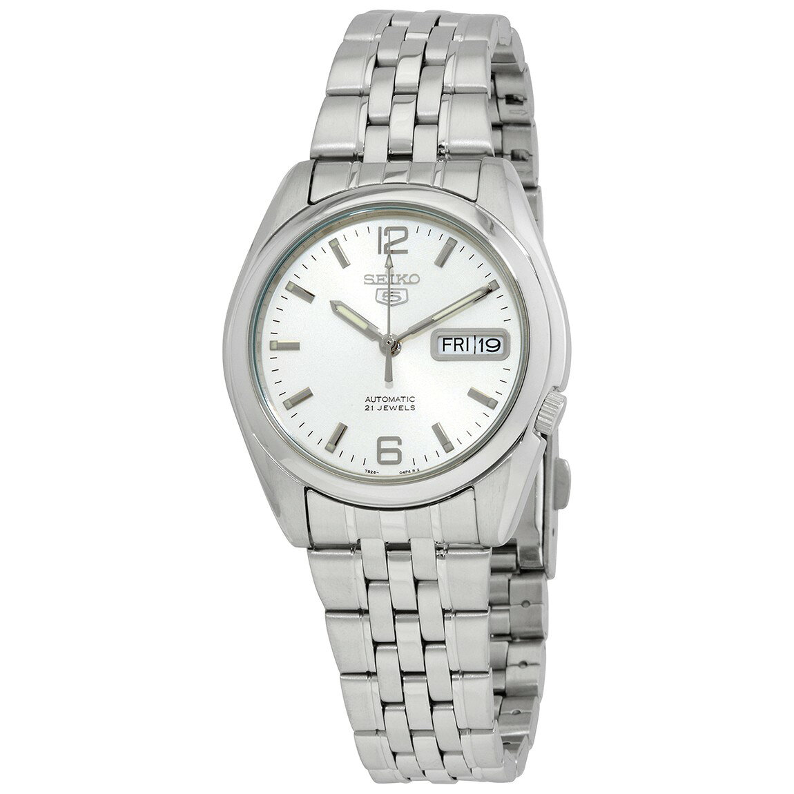 Seiko Series 5 腕時計 自動巻き ホワイト文字盤 ステンレス メンズ SNK385K1
