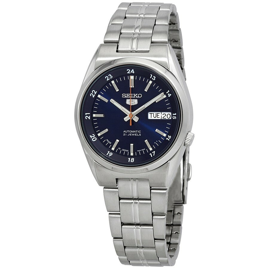 Seiko Series 5 腕時計 自動巻 ブルー文字盤 36mm ステンレス メンズ SNK56 ...