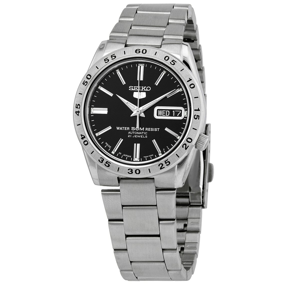 Seiko 自動巻き ブラックダイアル ステンレススチール 腕時計 メンズ SNKE01J1