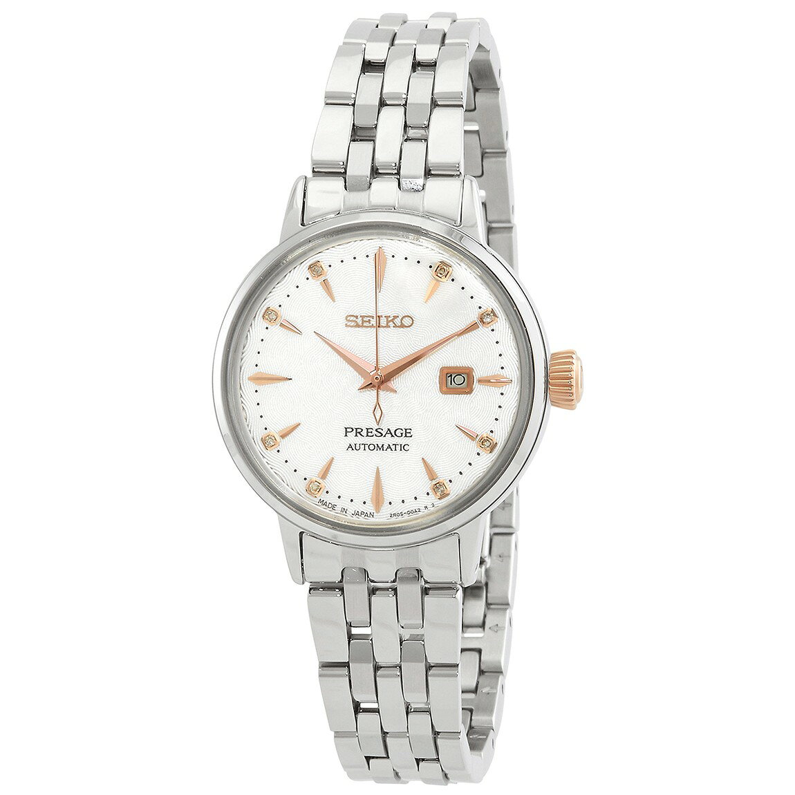Seiko Presage Cocktail 腕時計 レディース ホワイトダイヤル ダイヤモンド 自動巻き SRE009J1