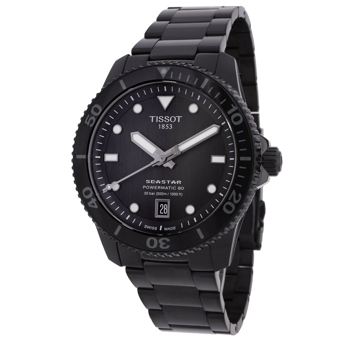 Tissot Seastar 1000 腕時計 自動巻き グラデーション グレー ブラック文字盤 メンズ T1208073305100