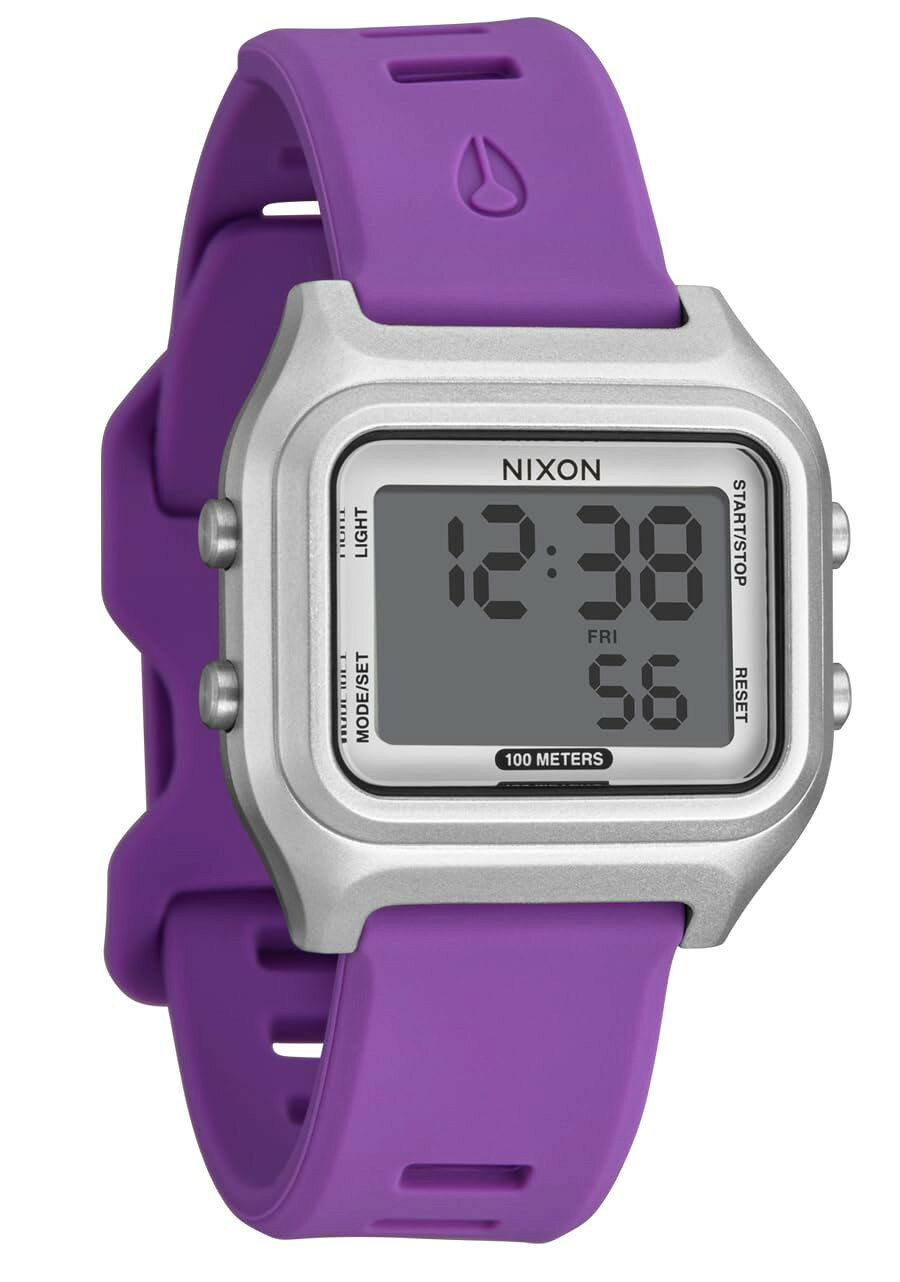 NIXON Ripper 腕時計 デジタル シルバー パープル メンズ 100m防水 海洋リサイクルプラスチック A1399