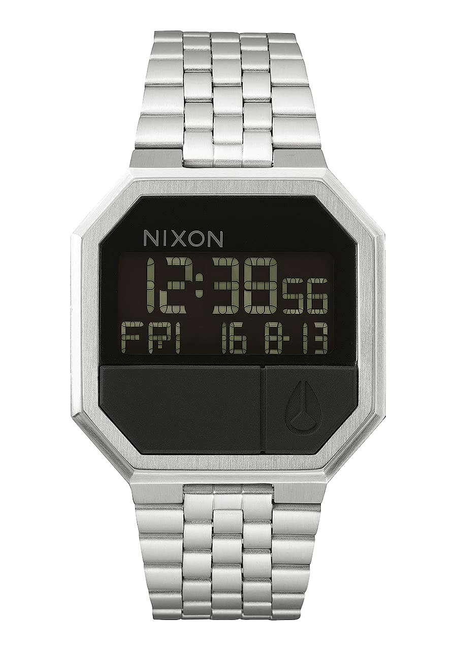 Nixon Re-Run 腕時計 オールブラック 日本製クオーツ メンズ デジタル ステンレススチール A158