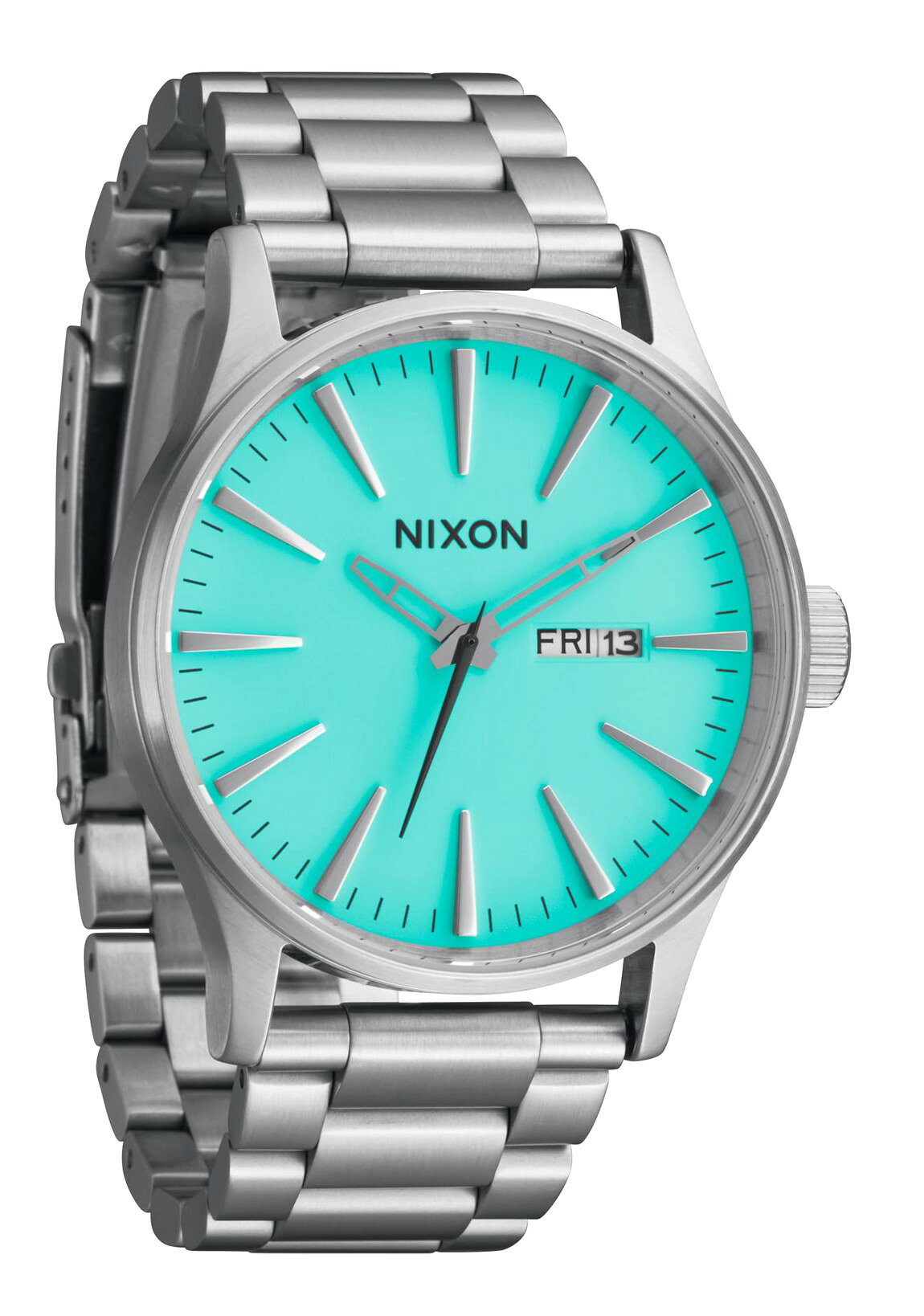 NIXON Sentry SS 腕時計 ステンレスバンド クオーツ 100m防水 デイデイト メンズ A356