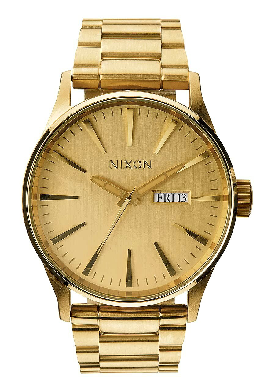 NIXON Sentry SS 腕時計 メンズ ゴールド 42mm ステンレス デイデイト 100m防水 A356