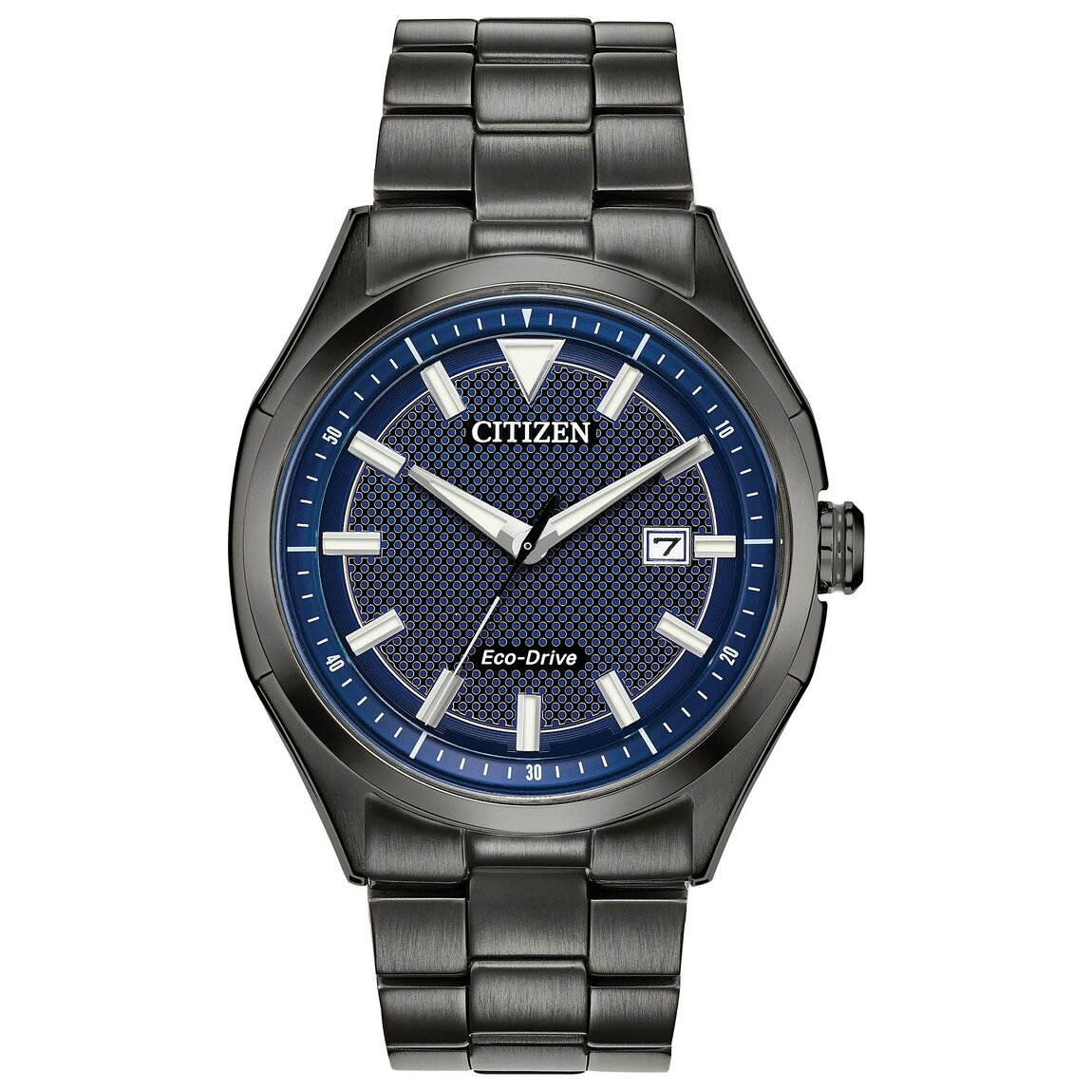 Citizen Eco-Drive Weekender 腕時計 メンズ ブルー文字盤 ブラックIPステンレス エコドライブ AW1147-52L