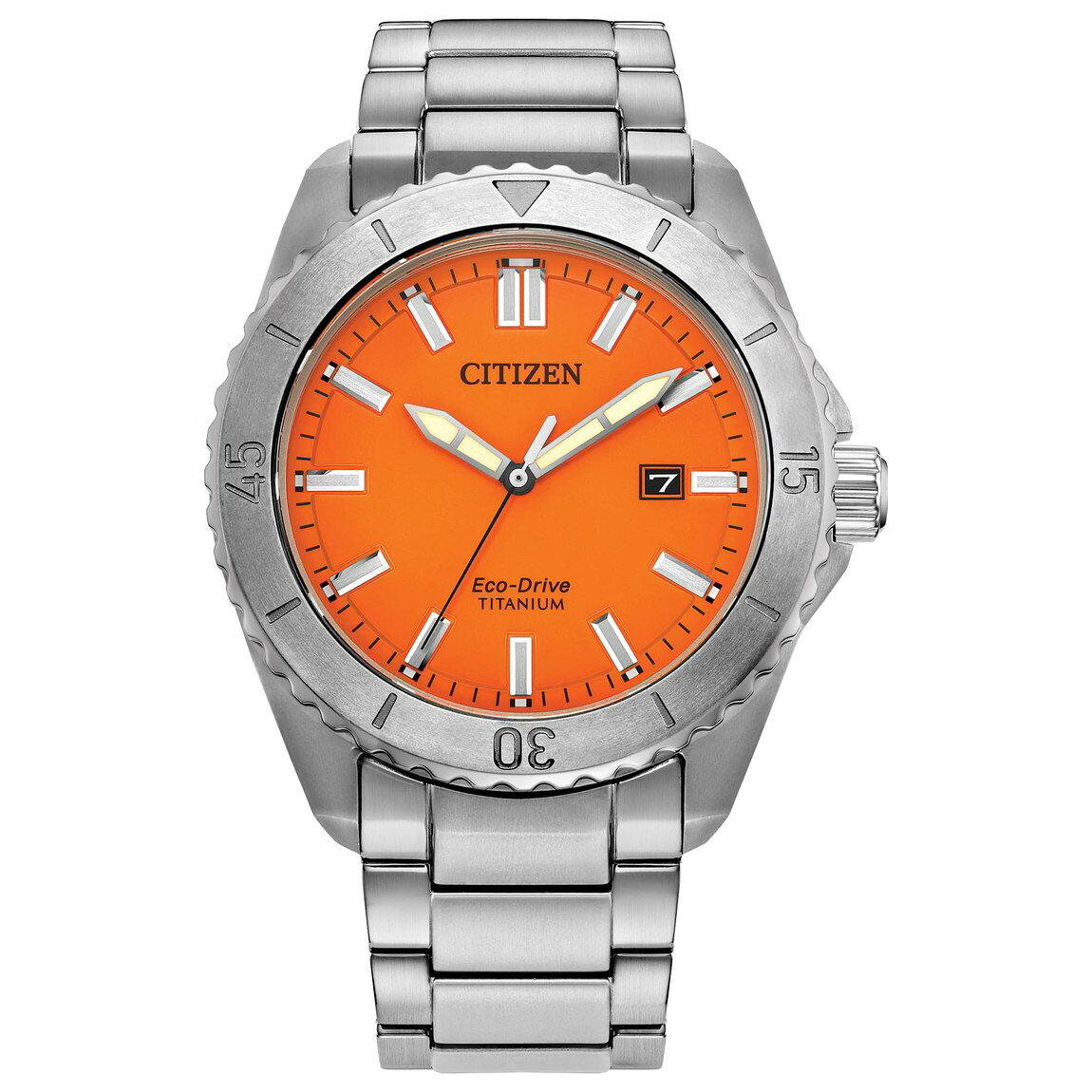 Citizen Brycen Sport Casual 腕時計 メンズ オレンジ文字盤 エコドライブ スーパーチタニウム AW1840-50X