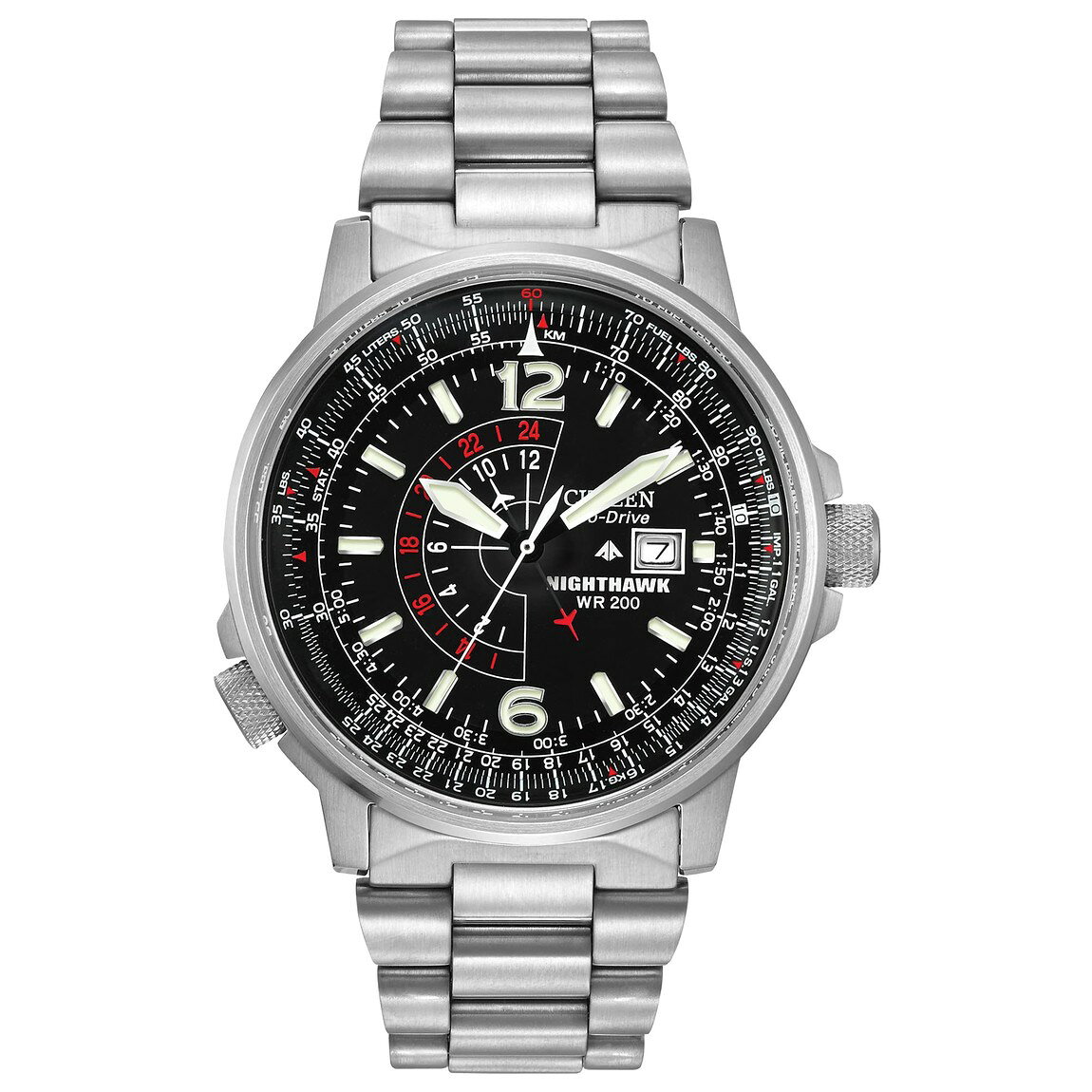 Citizen Promaster Air Nighthawk 腕時計 エコドライブ メンズ ブラックダイヤル ステンレス 42mm BJ7000-52E