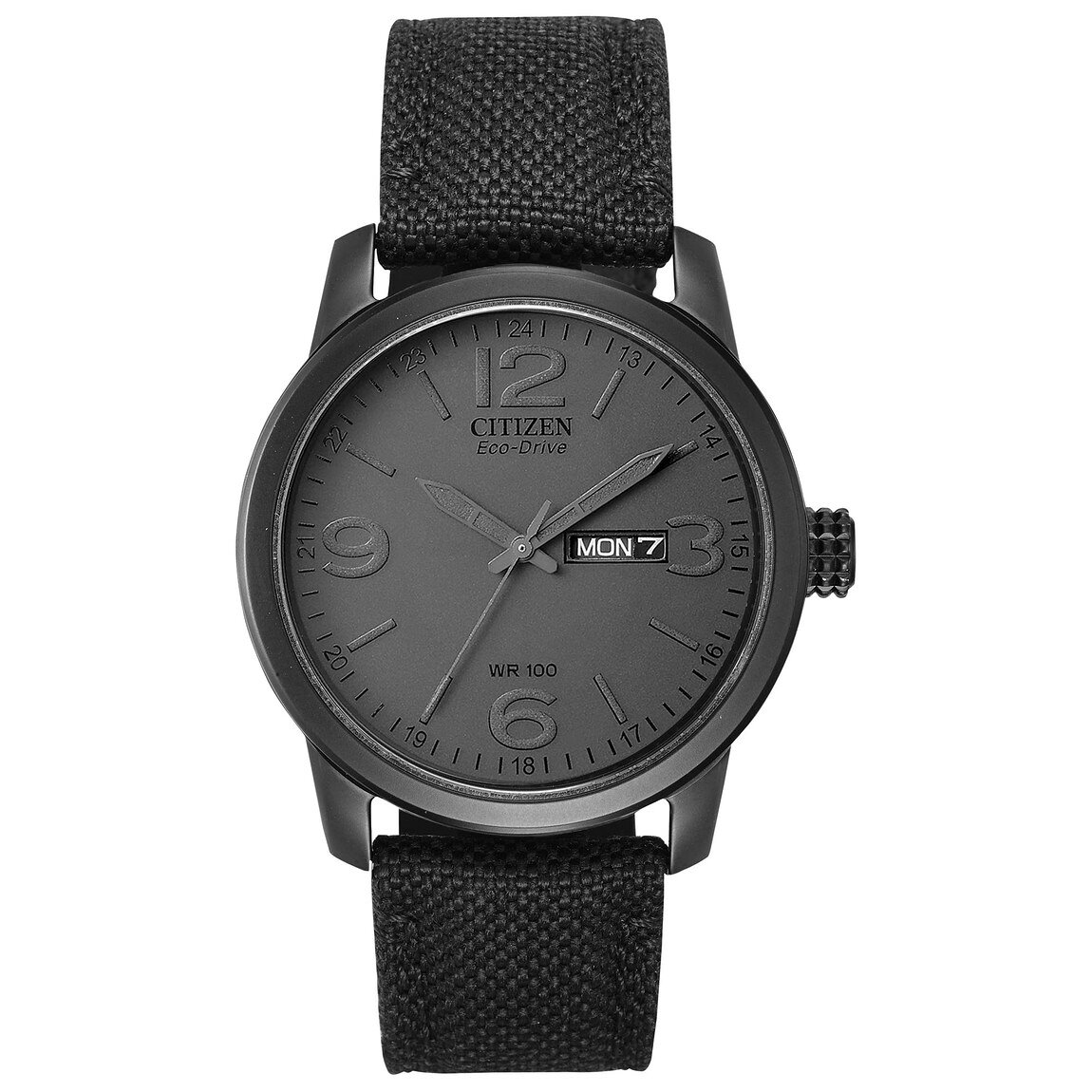 Citizen Weekender Garrison Field Watch 腕時計 エコドライブ ネイビー文字盤 ブラックナイロンベルト メンズ BM8478-01L