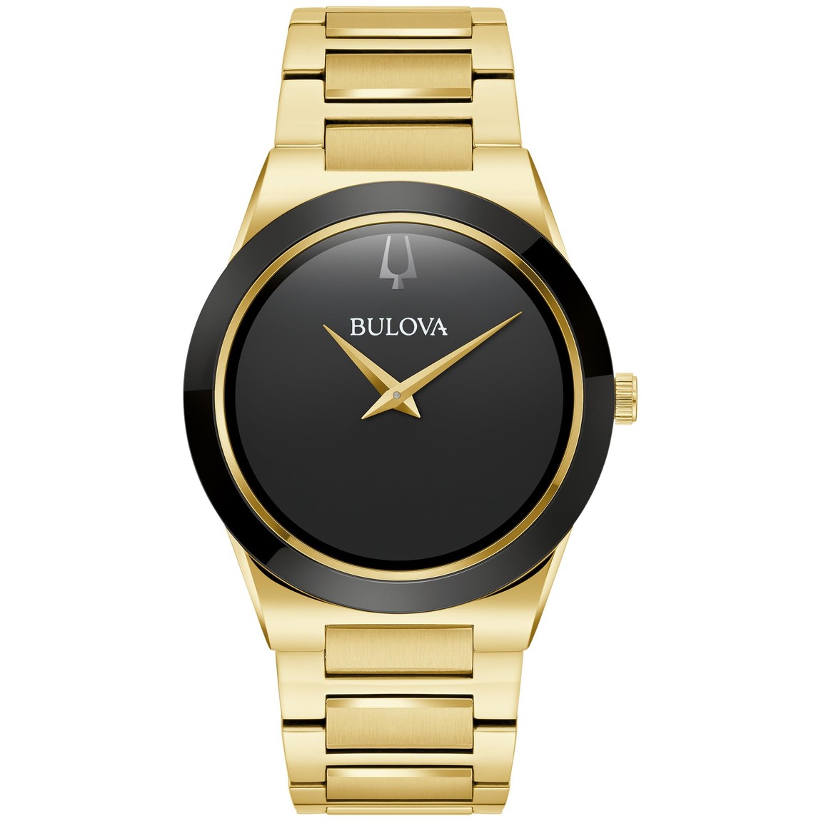 Bulova Modern Millenia 腕時計 ブラック文字盤 ゴールド ステンレススチール クォーツ メンズ 97A183