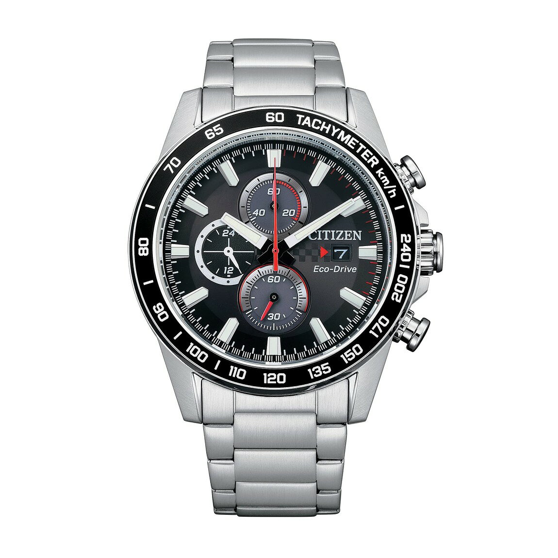 Citizen Weekender Brycen Chronograph 腕時計 エコドライブ ステンレス ブラック文字盤 メンズ CA0780-52E