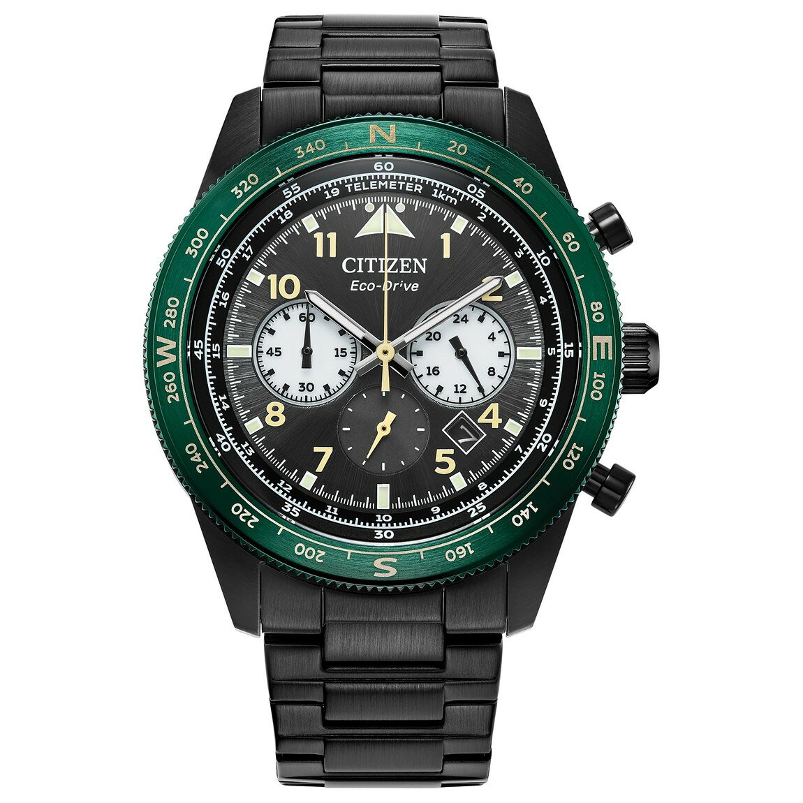 Citizen Weekender Sport Casual 腕時計 エコ・ドライブ クロノグラフ ブラック ステンレススチール メンズ CA4555-81E