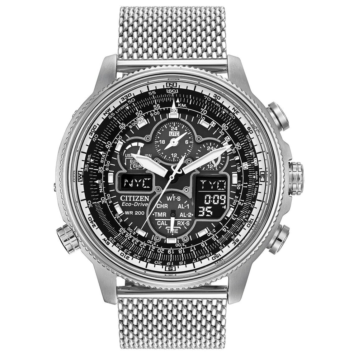 Citizen Navihawk Promaster 腕時計 ブラックダイヤル エコドライブ クロノグラフ メンズ JY8030-83E