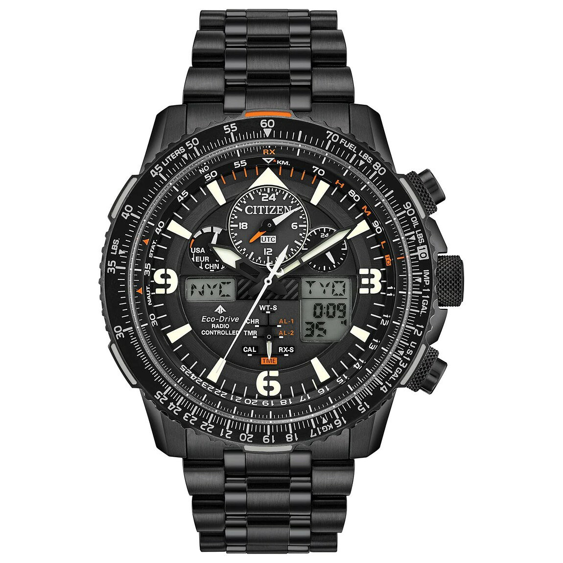 Citizen Promaster Air Skyhawk 腕時計 メンズ エコ・ドライブ 電波時計 ブラック パイロットウォッチ