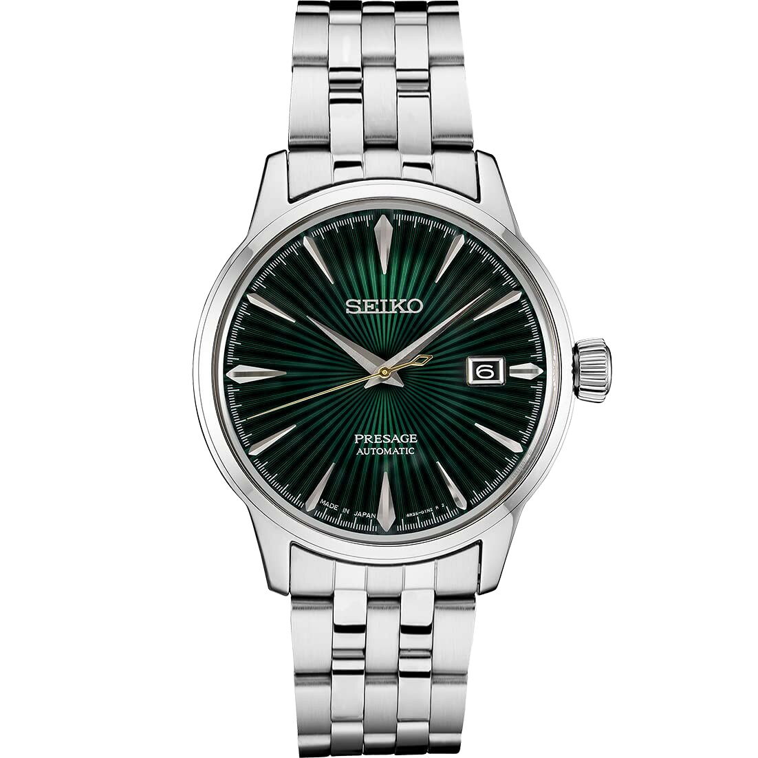 SEIKO Presage 腕時計 メンズ 自動巻 ジュエルグリーン文字盤 カレンダー 50m防水 SRPE15