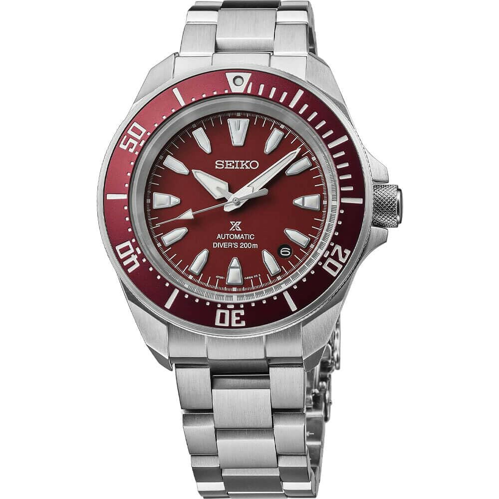 SEIKO Prospex 腕時計 メンズ レッド文字盤 自動巻き 200m潜水用防水 ダイバーズ SRPL11
