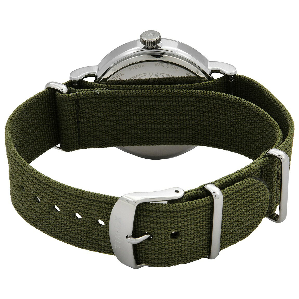 BasqueバスクのTimex Weekender 腕時計 クオーツ ホワイト文字盤 グリーンファブリックストラップ メンズ TW2W86000｜アングル3