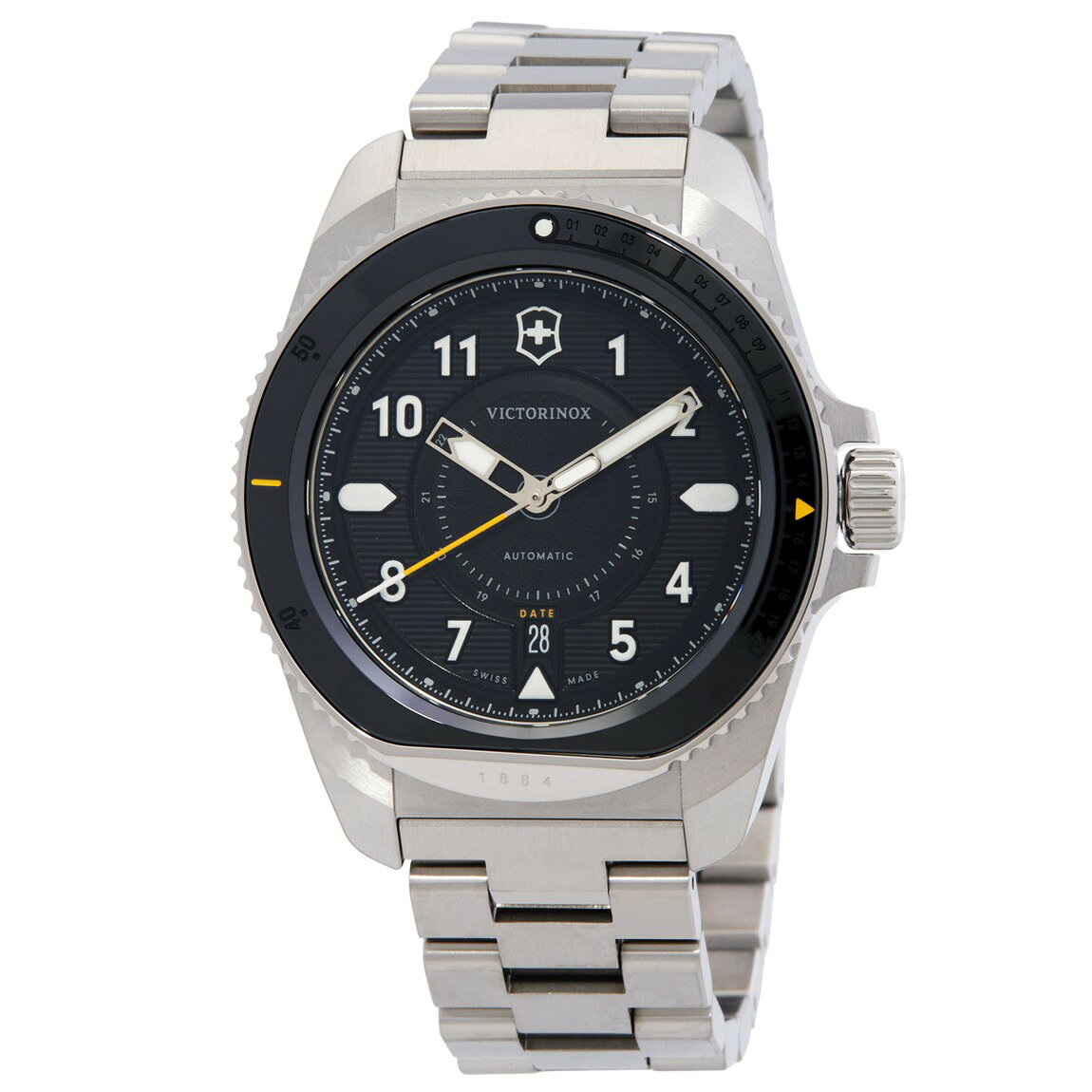 Victorinox Journey 1884 腕時計 オートマチック ブラックダイヤル メンズ シルバー 241981