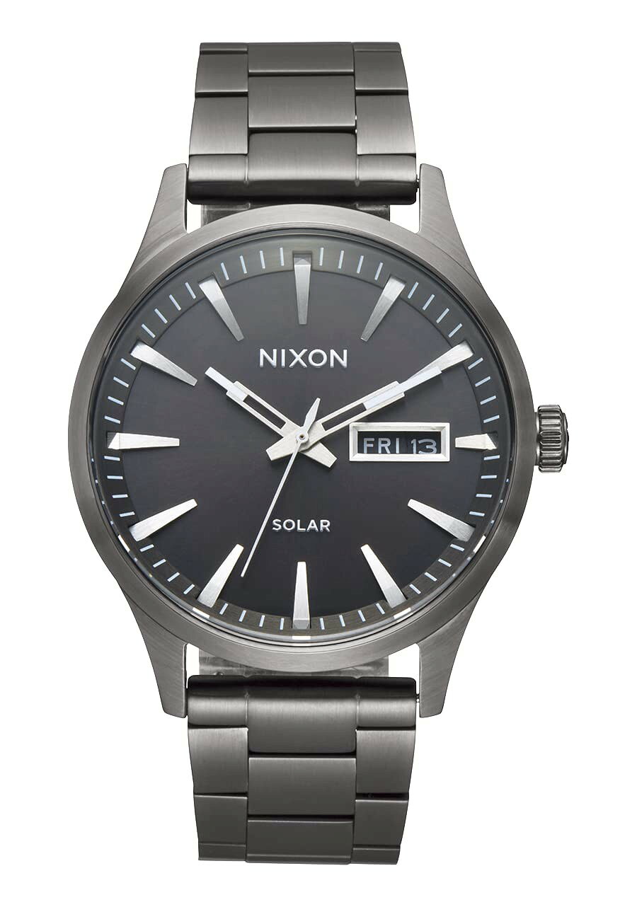 NIXON Sentry Solar 腕時計 ガンメタル ステンレス ソーラー アナログ 40mm メンズ A1346