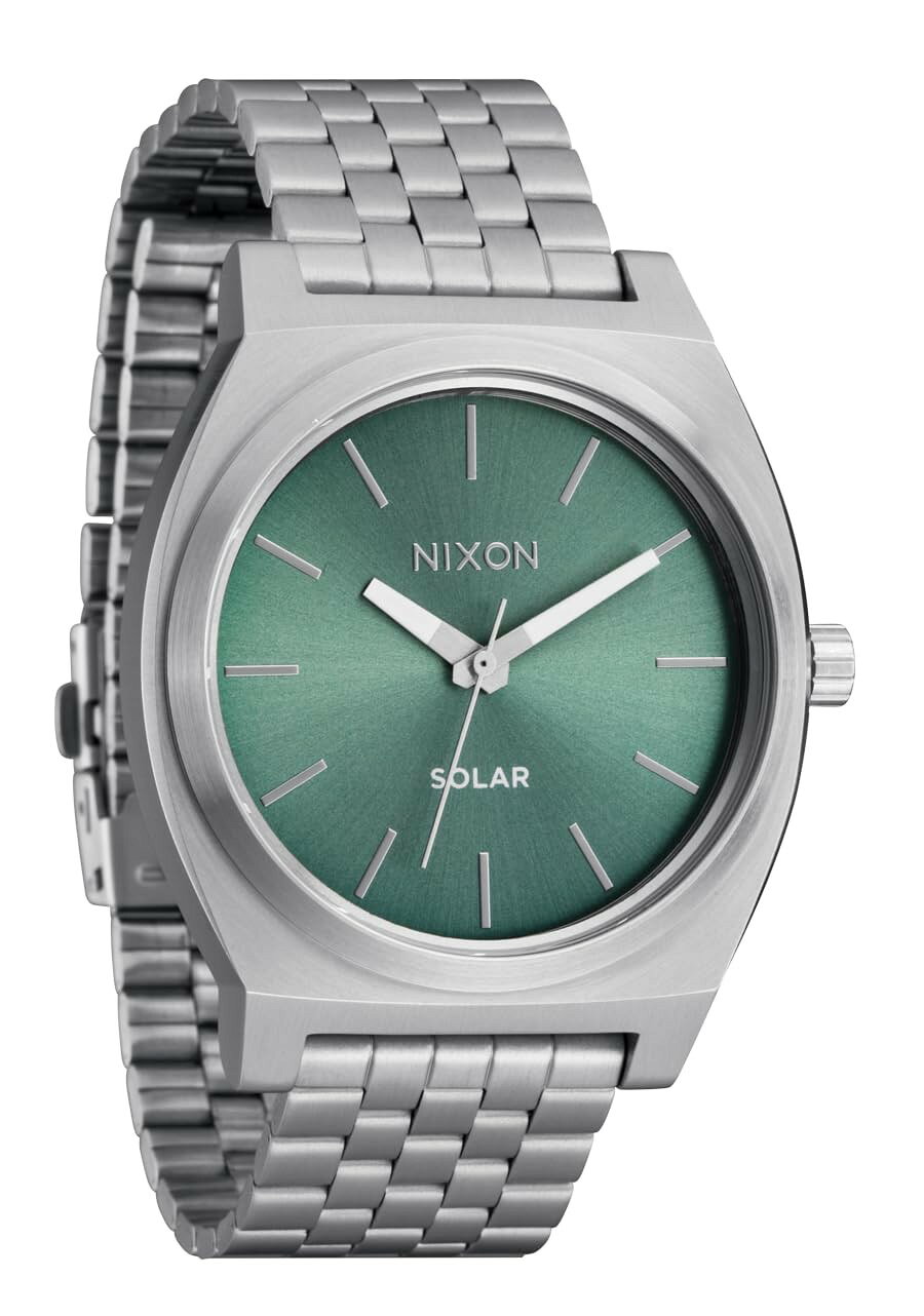 NIXON Time Teller Solar 腕時計 メンズ ソーラー アナログ シルバー ジェイド 100m防水 A1369