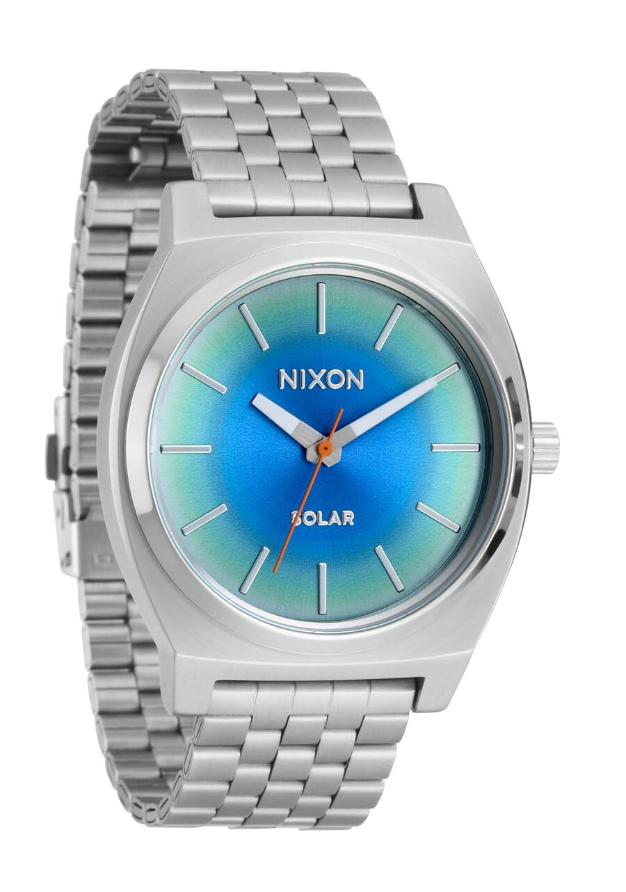 NIXON Time Teller Solar 腕時計 シルバー レインボー ソーラー アナログ メンズ A1369