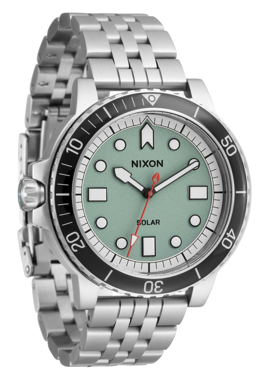 NIXON Stinger 44 腕時計 シルバー ジェイド ホワイト 100m防水 ソーラー ステンレス メンズ A1402