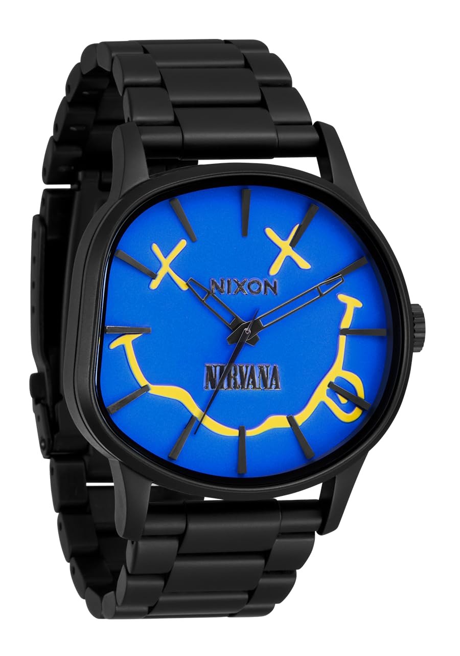 NIXON Nirvana Smiley Sentry Wobble 腕時計 メンズ 42mmケース ステンレス 日本製クオーツ A1417
