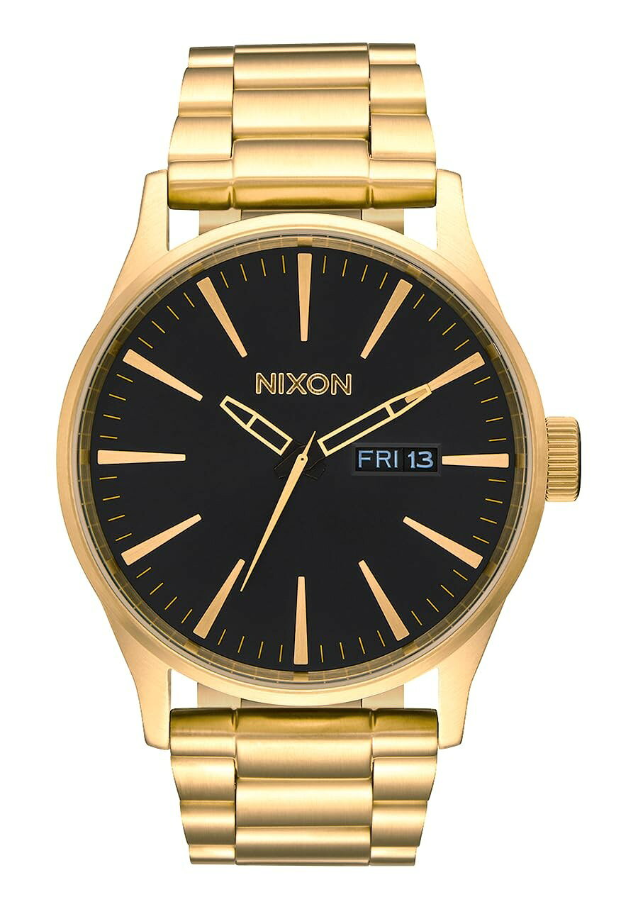 NIXON Sentry SS 腕時計 ゴールド/ブラック文字盤 クオーツ ステンレス メンズ 42mm A356510-00
