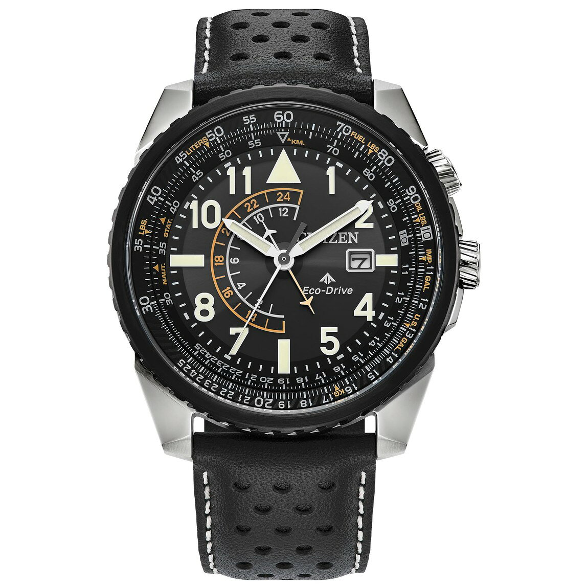 Citizen Promaster Air Nighthawk 腕時計 エコ・ドライブ メンズ ブラック文字盤 レザーバンド BJ7137-07E