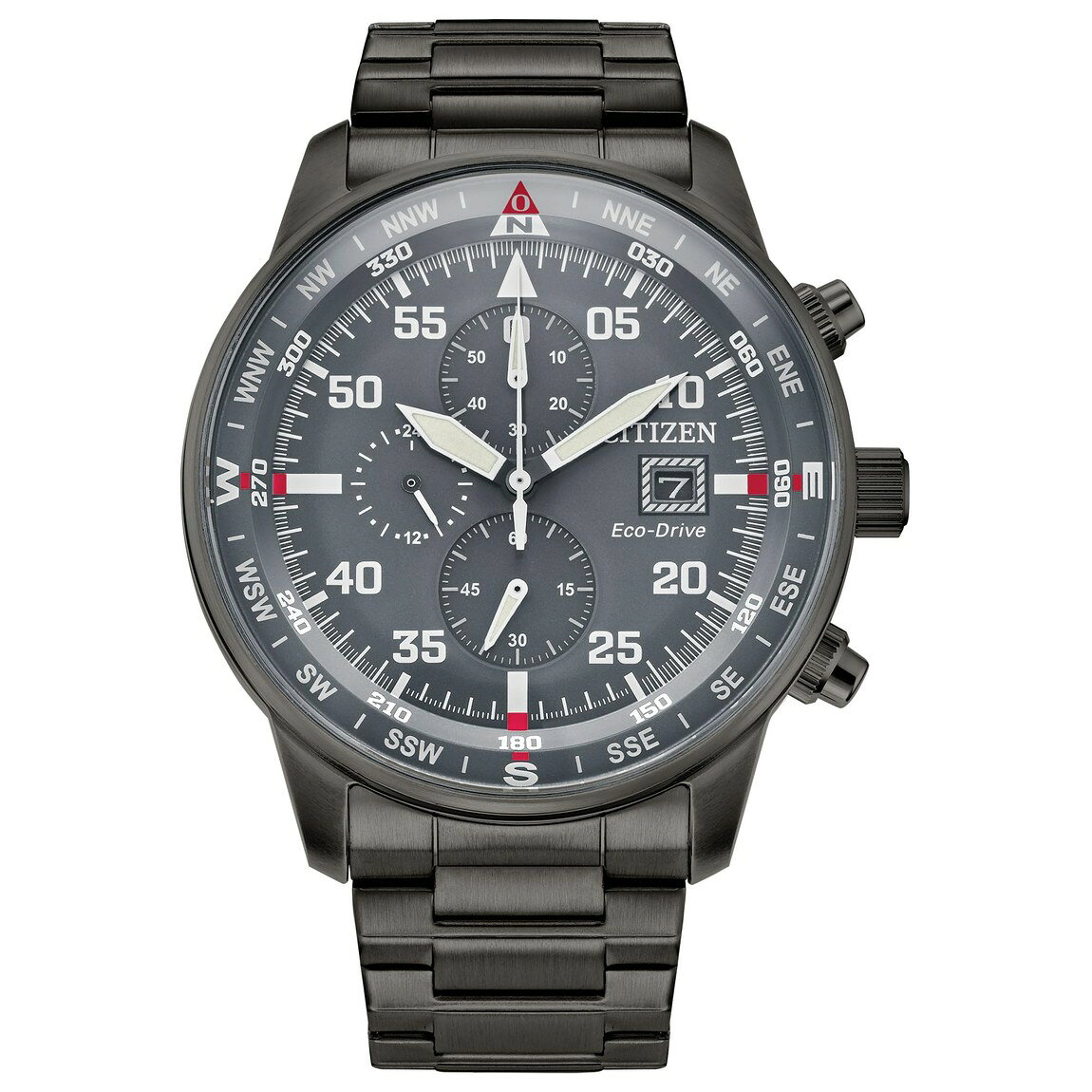 Citizen Eco-Drive Sport Casual Brycen Weekender Chronograph 腕時計 メンズ グレー ステンレス 44mm