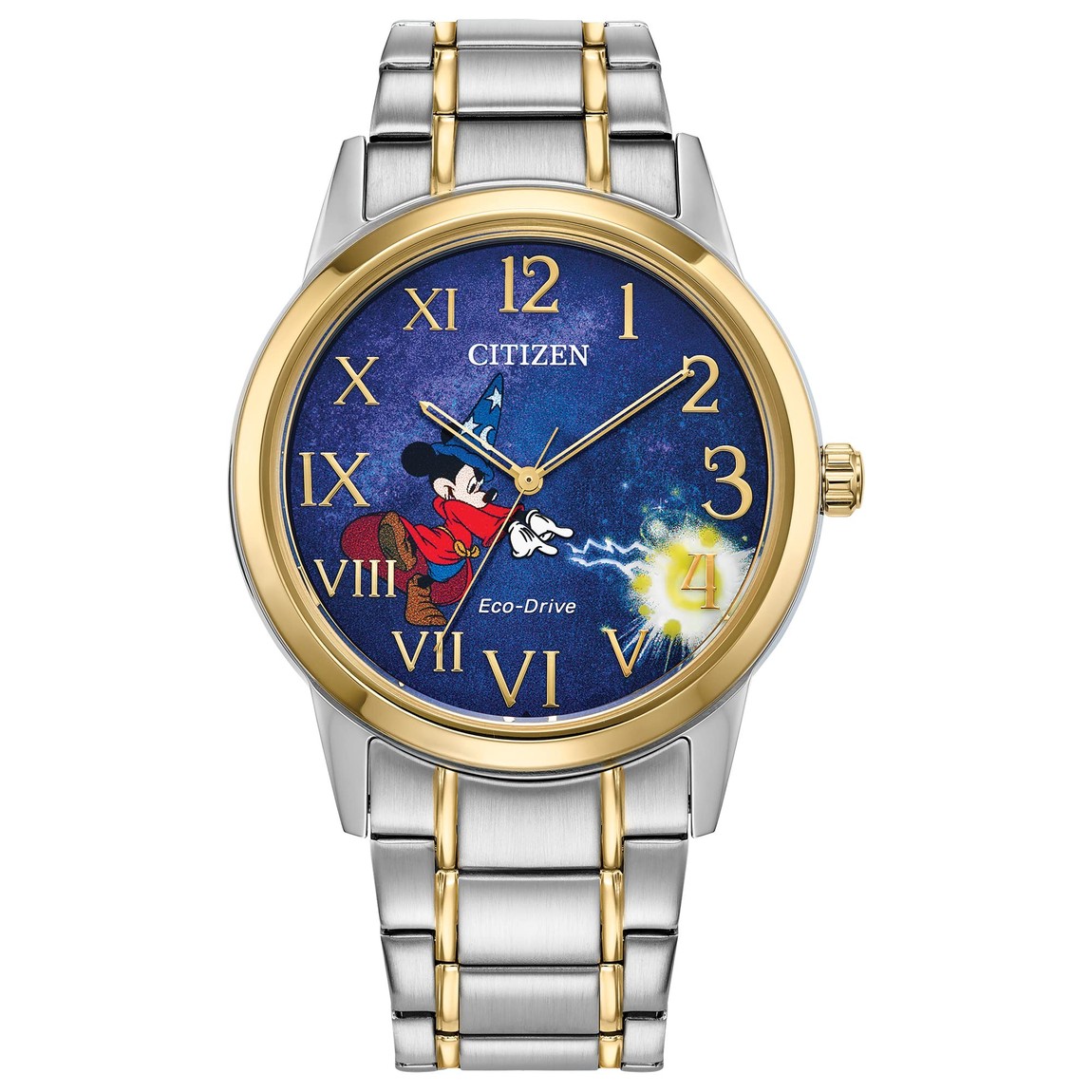 Citizen Disney Sorcerer’s Apprentice Mickey 腕時計 40mm 2トーン ステンレス エコ・ドライブ メンズ FE7064-71W
