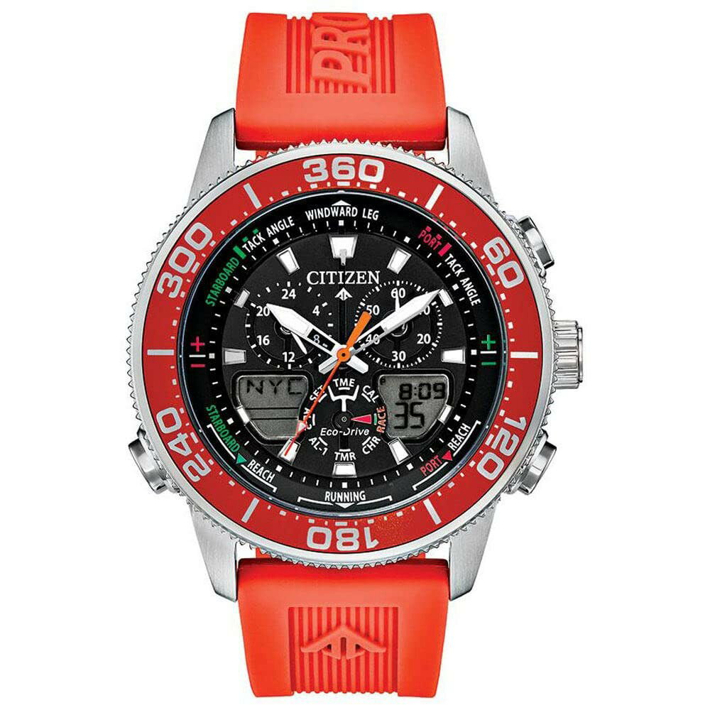 Citizen Promaster Sailhawk 腕時計 エコ・ドライブ メンズ ヨットタイマー クロノグラフ オレンジ 44mm JR4061-00F