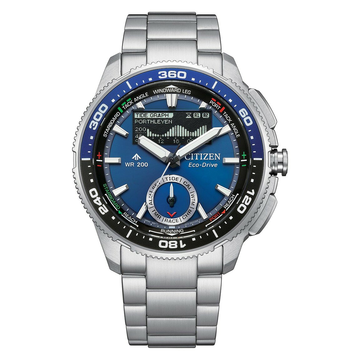 CITIZEN Promaster WaveTracker 腕時計 エコドライブ 42mm シルバー ブルー文字盤 メンズ JV3006-50L