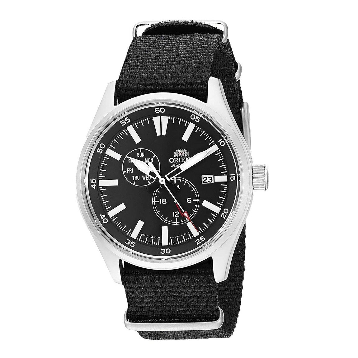 Orient Sport Watch 腕時計 メンズ ブラック文字盤 ナイロンベルト 自動巻き RA-AK0404B10A