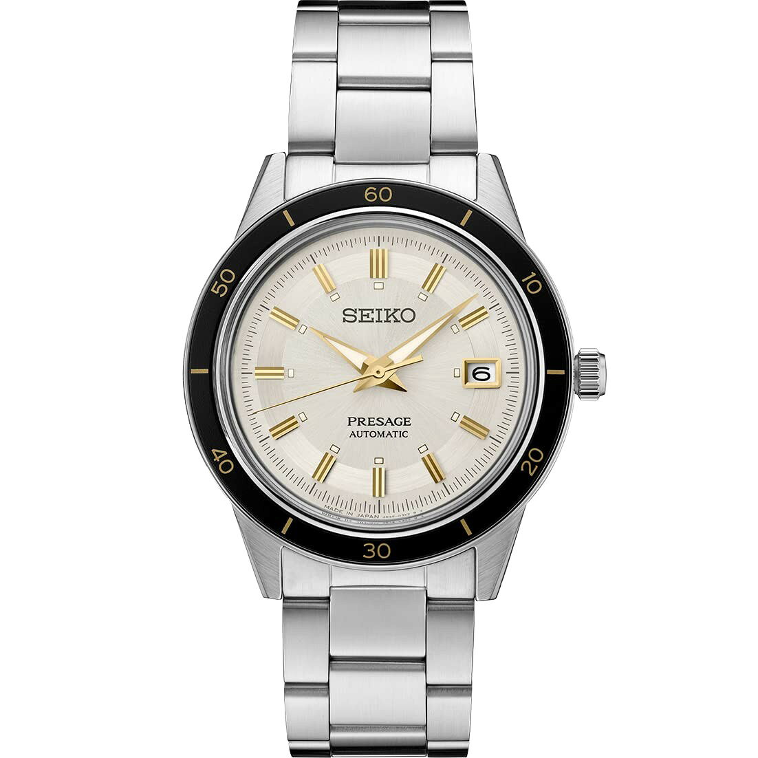 SEIKO Presage Style 60s 腕時計 アイボリー文字盤 自動巻 メンズ ステンレス SRPG03