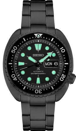 SEIKO Prospex 腕時計 メンズ ブラックダイアル ステンレスベルト 自動巻き ダイバーズ SRPK43