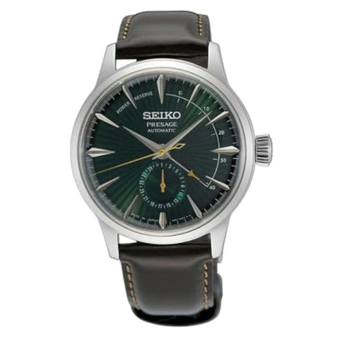 SEIKO Presage 腕時計 メンズ 自動巻き グリーン文字盤 ステンレススチール レザーバンド SSA459