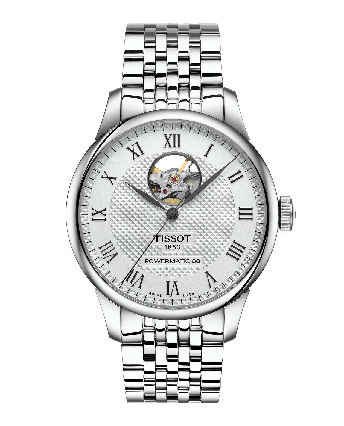 Tissot Le Locle Powermatic 80 Open Heart 腕時計 メンズ グレー文字盤 ステンレス 自動巻き T0064071103302