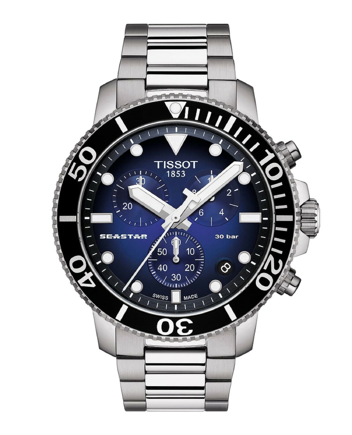 Tissot Seastar Ceramic Sport Watch 腕時計 シルバー クオーツ メンズ T1204171104101