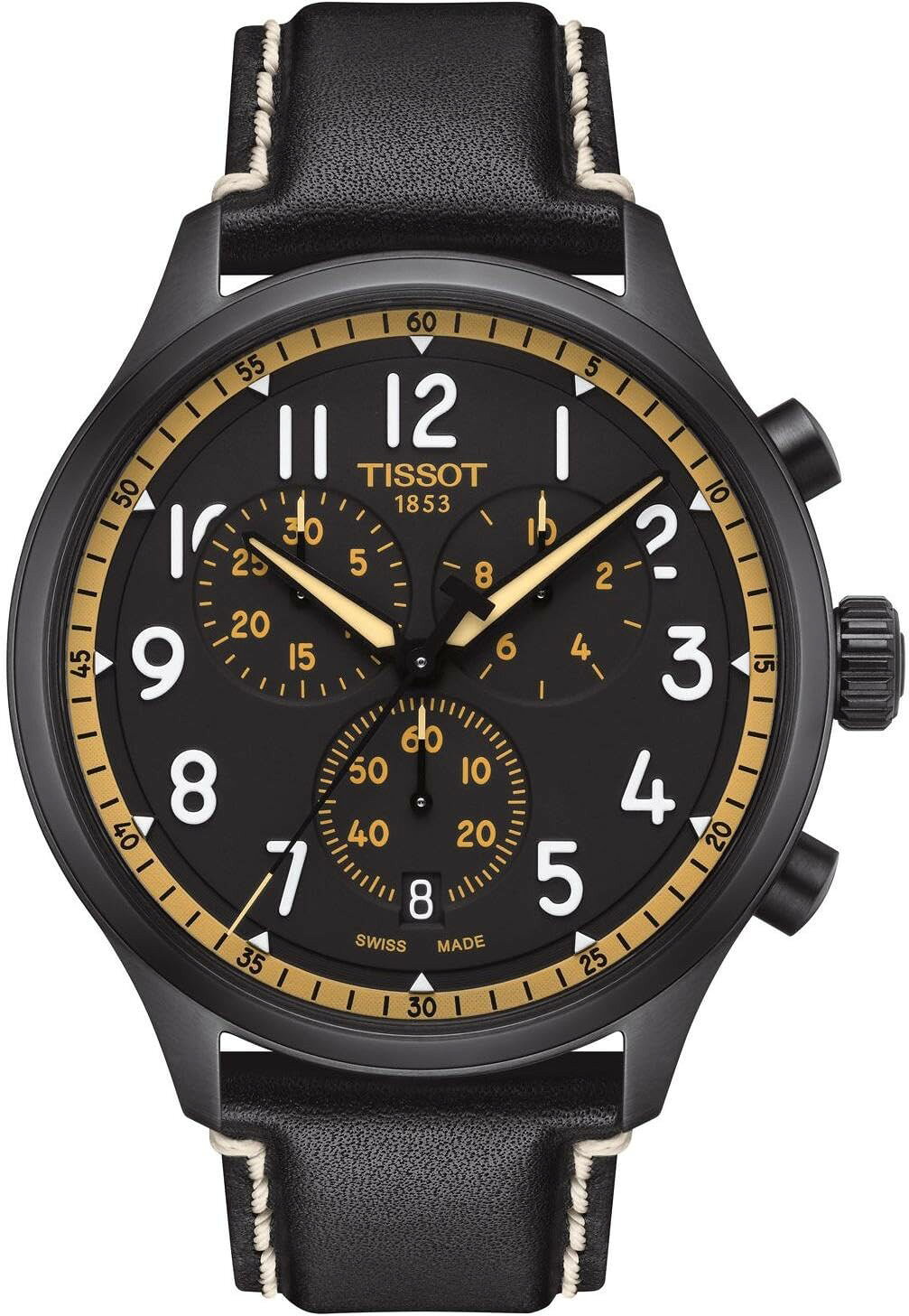 PRODUCT DETAILS Tissot Tissot Chrono XL Vintage 腕時計 ブラック PVD ステンレス メンズ T1166173605202【商品仕様】・ ブランド：Tissot・ ムーブメント：スイス製クオーツ・ ケース素材：316L ステンレススチール（ブラックPVDコーティング）・ ケース径：45.00 mm・ ケース厚：11.02 mm・ バンド素材：レザー・ バンド幅：22 mm・ 文字盤色：ブラック・ 防水：10気圧防水（100 m / 330 ft）・ 付属品：メーカー純正ボックス、国際保証書【特徴】・ Tissotのコレクションの中で最大級となる45mmのケース径を採用したクロノグラフモデルです。・ ヴィンテージ風のデザインにスポーティなスタイルを融合させたタイムピースです。・ 文字盤には視認性の高いアラビア数字のインデックスを採用しています。・ クイックリリース機能を備えたレザーストラップにより、容易なベルトの交換が可能です。・ 10気圧防水性能を備え、短時間の水泳やシャワーなどの日常的な使用に対応しています。 ■ 商品について 海外輸入品（説明書は英語表記の場合あり） ■ ご注意 ・掲載画像は実物に近い色味になるよう調整しておりますが、ご利用の環境により差異が生じる場合があります。・複数店舗で在庫を共有しているため、ご注文後に在庫切れとなる場合がございます。 ■ 納期について お届けの目安を必ずご確認ください。 海外正規ルート仕入れ品 海外ブランド ▼ 海外正規ブランド店 正規代理店 ▼ 当 店 ※本商品は並行輸入品です 製造元は正規品と同一のブランド・メーカーです。当店では海外正規ルートより仕入れた商品を取り扱っております。流通ルートが異なるのみで、商品自体に違いはございません。 ── 当店の商品について ── 正規品のみ取り扱い 海外正規店・正規代理店から商品を直接仕入れ、国内に輸入して販売しております。 日本未入荷・海外限定モデルも多数 日本未入荷・海外限定モデルも多数取り扱っております。サイズ・カラー違いや海外限定で販売された製品など、日本では手に入りにくいアイテムをお届けいたします。 お求めやすい価格の理由 海外市場での価格差や流通ルートの違いにより、国内販売価格よりお求めやすくなっております。品質はそのままに、よりお手頃な価格でお届けいたします。 安心保証 ご使用前に万が一、製品に不具合がございました場合は、交換または商品代金のご返金にて対応させていただきます。商品到着後5日以内にご連絡ください。 ご注意 海外からの輸入品となります。海外輸送のため、外箱に軽微なスレ等がある場合がございますが、商品本体には影響ございません。 ※在庫状況は仕入先の在庫情報をもとに出来る限り正確に表示しておりますが、取寄せ商品のため、タイミングによりご注文後に欠品・キャンセルとなる場合がございます。 お探しの商品がございましたら、お気軽にご相談ください。