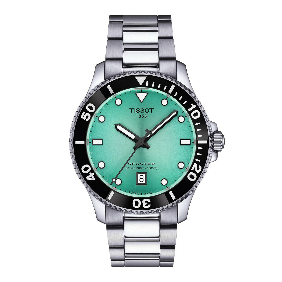 Tissot Seastar 1000 40mm 腕時計 メンズ ターコイズ文字盤 スイス製クォーツ ステンレススチール