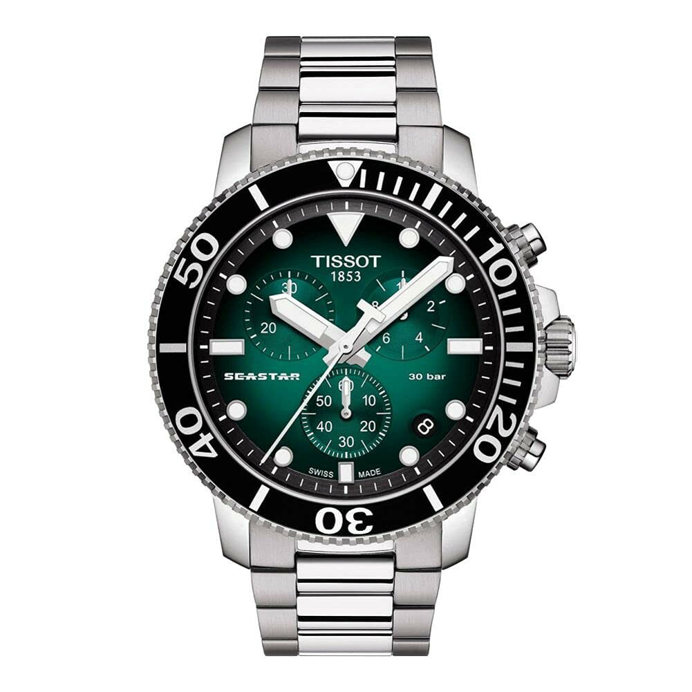 Tissot Seastar 1000 腕時計 メンズ スイス製クオーツ ステンレスブレスレット グリーングラデーション T1204171109101