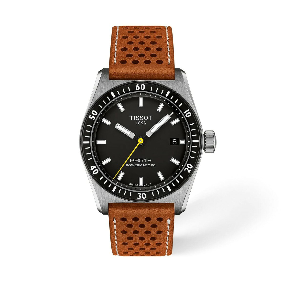 PRODUCT DETAILS Tissot PR516 Powermatic 80 腕時計 38mm ステンレススチールケース 自動巻き ブラック文字盤 レザーベルト【商品仕様】・ ブランド：Tissot・ ムーブメント：自動巻き（Powermatic 80）・ ケース素材：316L ステンレススチール・ ケース径：38.00mm・ ケース厚：11.18mm・ バンド素材：レザーストラップ・ バンド幅：20mm・ 文字盤カラー：ブラック系（インデックスタイプ）・ 防水性：10気圧防水（100m/330ft）・ 付属品：メーカー純正ボックス、国際保証書【特徴】・ 最大80時間の長時間駆動を実現するPowermatic 80ムーブメントを搭載しています。・ インデックスにはSuper-LumiNovaが塗布されており、暗所や夜間での視認性が確保されています。・ クイックリリースシステムを採用しており、専用のツールを使わずにストラップの交換が可能です。・ 10気圧（100m）の防水性能を備えており、日常のレジャーや水回りでの使用に対応しています。・ 316Lステンレススチールケースとレザーストラップを組み合わせた汎用性の高いデザインです。 ■ 商品について 海外輸入品（説明書は英語表記の場合あり） ■ ご注意 ・掲載画像は実物に近い色味になるよう調整しておりますが、ご利用の環境により差異が生じる場合があります。・複数店舗で在庫を共有しているため、ご注文後に在庫切れとなる場合がございます。 ■ 納期について お届けの目安を必ずご確認ください。 海外正規ルート仕入れ品 海外ブランド ▼ 海外正規ブランド店 正規代理店 ▼ 当 店 ※本商品は並行輸入品です 製造元は正規品と同一のブランド・メーカーです。当店では海外正規ルートより仕入れた商品を取り扱っております。流通ルートが異なるのみで、商品自体に違いはございません。 ── 当店の商品について ── 正規品のみ取り扱い 海外正規店・正規代理店から商品を直接仕入れ、国内に輸入して販売しております。 日本未入荷・海外限定モデルも多数 日本未入荷・海外限定モデルも多数取り扱っております。サイズ・カラー違いや海外限定で販売された製品など、日本では手に入りにくいアイテムをお届けいたします。 お求めやすい価格の理由 海外市場での価格差や流通ルートの違いにより、国内販売価格よりお求めやすくなっております。品質はそのままに、よりお手頃な価格でお届けいたします。 安心保証 ご使用前に万が一、製品に不具合がございました場合は、交換または商品代金のご返金にて対応させていただきます。商品到着後5日以内にご連絡ください。 ご注意 海外からの輸入品となります。海外輸送のため、外箱に軽微なスレ等がある場合がございますが、商品本体には影響ございません。 ※在庫状況は仕入先の在庫情報をもとに出来る限り正確に表示しておりますが、取寄せ商品のため、タイミングによりご注文後に欠品・キャンセルとなる場合がございます。 お探しの商品がございましたら、お気軽にご相談ください。