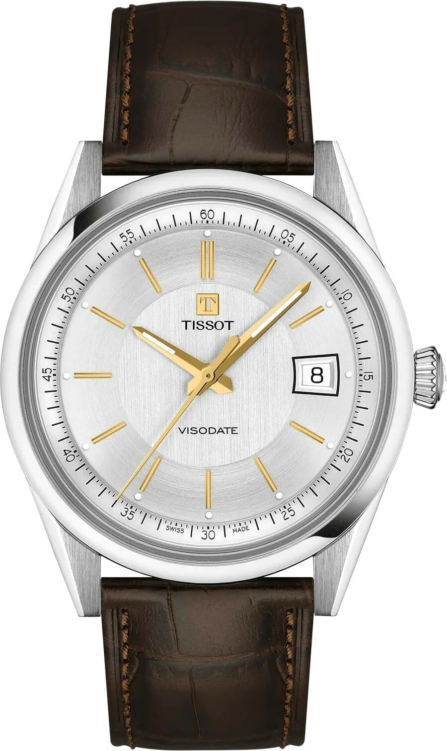Tissot Visodate 腕時計 39mm スイス製自動巻き シルバー文字盤 メンズ レディース T1574071603100