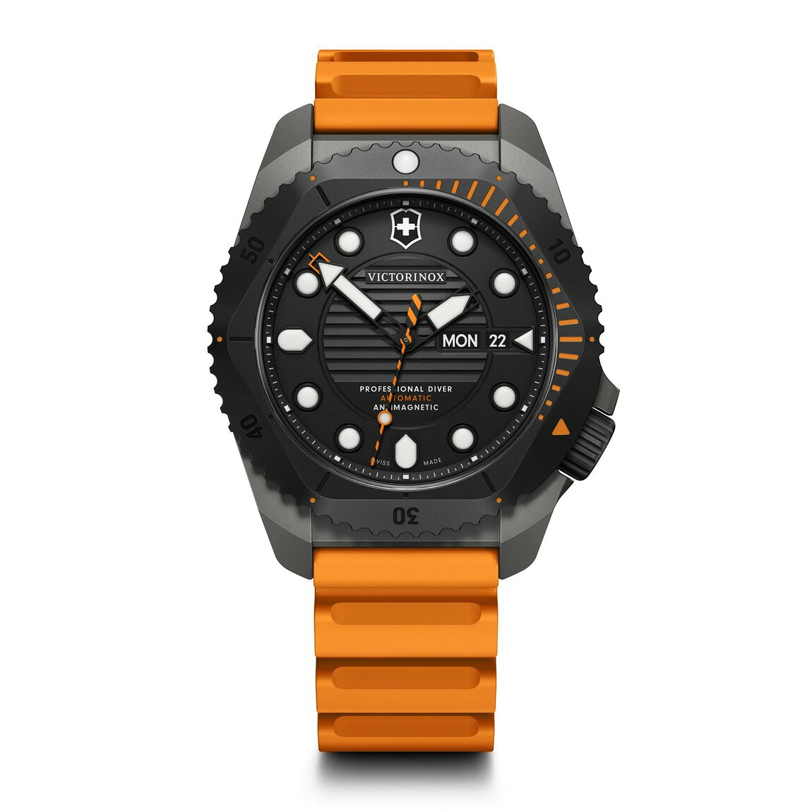 Victorinox Dive Pro Automatic 腕時計 ブラック文字盤 イエローラバーストラップ 自動巻 43mm 241996