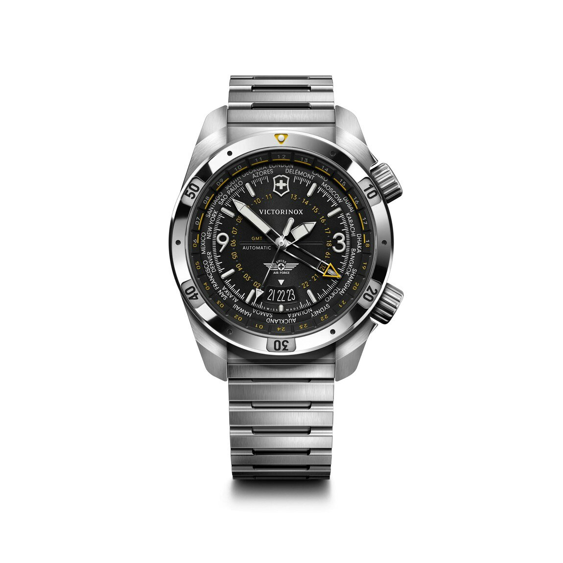 Victorinox Air Pro Automatic 腕時計 ブラック文字盤 ステンレススチール 自動巻き メンズ 43mm 242004
