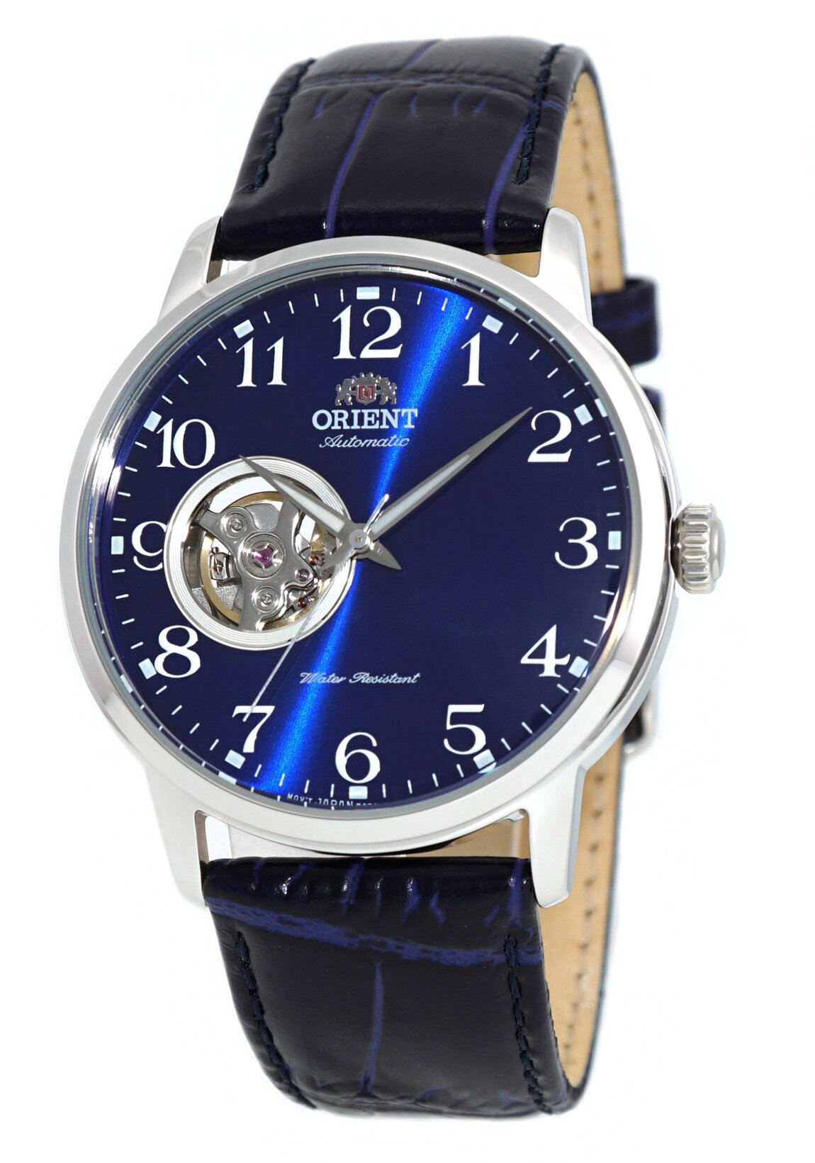ORIENT Classic Mechanical Esteem 腕時計 オープンハート ブルーサンレイ文字盤 レザーバンド 自動巻き メンズ RA-AG0011L
